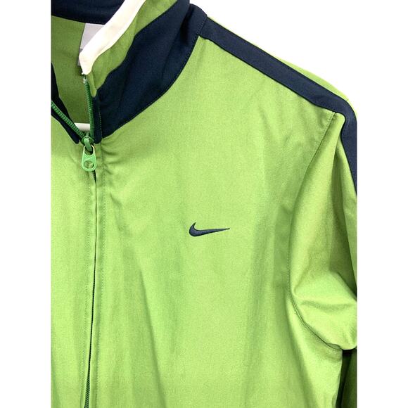 Vintage Nike Green Blue Windbreaker Jacket Full Zip with Kangaroo Pockets Size M - Picture 3 of 6